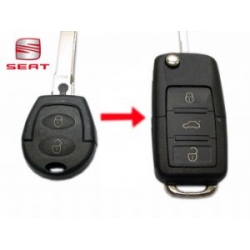 Carcasa Para Adaptar el Mando 3 Botones de Seat Leon 2002>2004 Espadin Fijo a Plegable