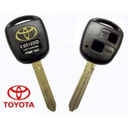 CARCASA TELEMANDO + ESPADIN / LLAVE, 2 BOTONES, TOYOTA TOY43 / TOYO15